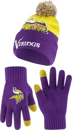 Vista 17 de Ultra Game Adults NFL Official Super Soft Winter Beanie Knit Hat With Warm Touch Screen Gloves