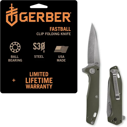 Vista 13 de Gerber Gear Fastball - Cuchillo plegable delgado y ligero con liberación de bloqueo, cuchillo de bolsillo con clip de 3 posiciones, equipo EDC, 3