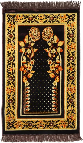 Vista 22 de Alfombra de oración – Alfombra turca Janamaz Sajada de felpa suave para hombres y mujeres, alfombrilla de oración lisa y sólida, regalo de Ramadán