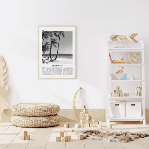 Vista 4 de Impresión de Filipinas en blanco y negro, arte de pared de Filipinas, póster de Filipinas, foto de Filipinas, decoración de pared de Filipinas, mapa