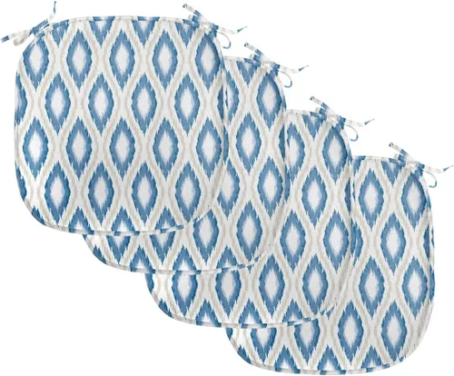 Vista 195 de Ambesonne Cojín de asiento para silla de flores, detalles florales con hojas y remolinos, estampado artístico romántico y vívido y vibrante