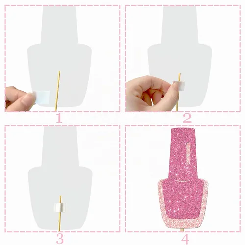 Vista 5 de 12 piezas de centro de mesa de maquillaje con purpurina, para spa, maquillaje, decoraciones de fiesta de cumpleaños para mesa, cosméticos, lápiz