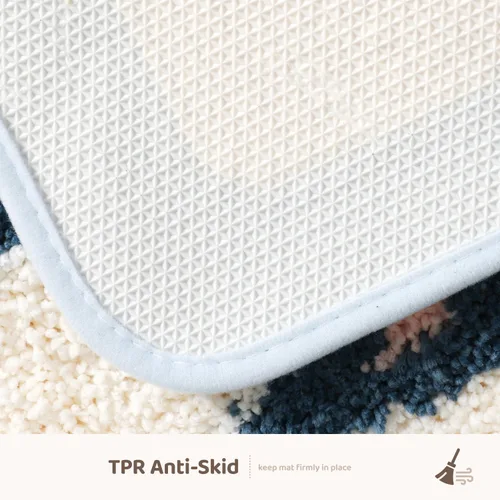 Vista 6 de Molesun Tapete de baño de conejo, extra suave y absorbente, lindo, lavable a máquina, tapete antideslizante de animales para bañera, ducha y baño
