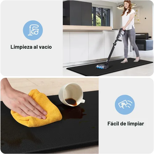 Vista 4 de StepLively Tapete de cocina, 2 piezas, tapetes de cocina acolchados para piso, juego de alfombras de cocina antifatiga, tapete antideslizante