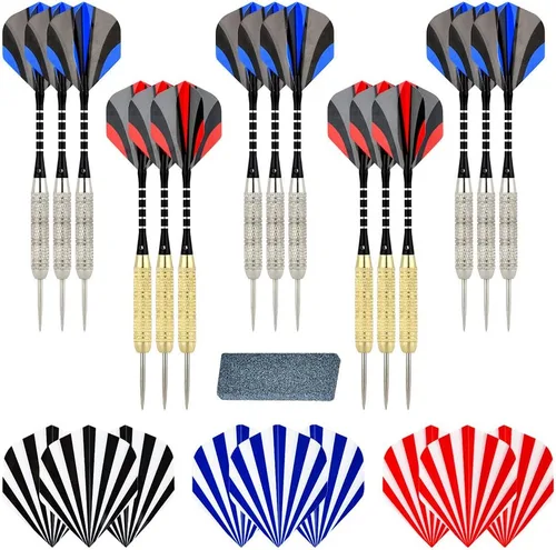 Vista 11 de Steel Tip Darts Set 18 Grams15 Pack Steel Barrels
