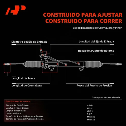 Vista 3 de A-Premium - Cremallera y piñón de dirección hidráulica compatible con Volkswagen Jetta 2000-2005, Golf 2000-2006, Beetle 1998-2010 Compatible