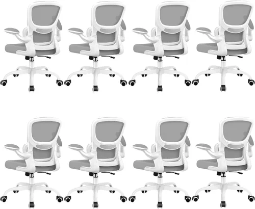 Vista 12 de BESTFAIR Silla de oficina ergonómica, silla de escritorio de malla transpirable cómoda con soporte lumbar, silla de computadora, silla de escritorio