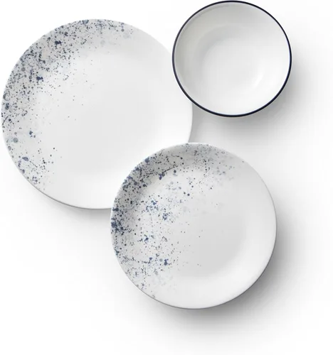 Vista 3 de Corelle Vitrelle - Juego de vajilla de 18 piezas para 6, triple capa de vidrio y resistente a astillas, 4 piezas, servicio para 4 personas, cuencos