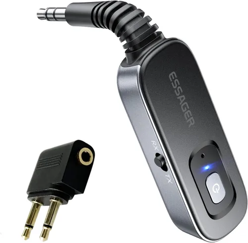 Vista 7 de Receptor Bluetooth para Coche, Adaptador Bluetooth AUX de 3.5mm con Cancelación de Ruido, Transmisor Receptor de Audio Inalámbrico para Estéreo