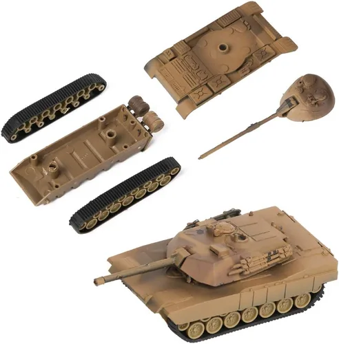 Vista 6 de PROLOSO Juego del ejército militar, 8 modelos de tanques de batalla desmontables y 20 pequeños soldados de juguete
