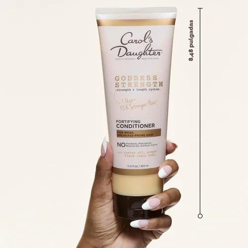 Vista 2 de Carol's Daughter Goddess Strength - Acondicionador fortificante para cabello ondulado, rizado y crespo, acondicionador con aceite de ricino
