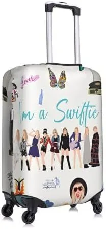 Vista 7 de Taylor - Funda de equipaje para maleta, con impresión de doble cara, protector elástico para maleta, lavable, antiarañazos, para viajes de negocios