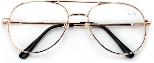 Vista 12 de Gafas de Lectura Clásicas de Metal - Lector de Gota de Lágrima con Bisagra de Resorte