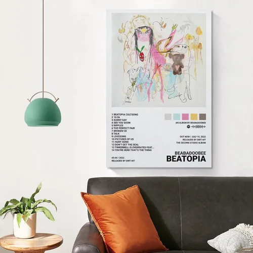 Vista 5 de LICOME Beabadoobee Beatopia 2022 - Póster de lienzo decorativo para pared, pintura artística para sala de estar, dormitorio, regalo, sin marco