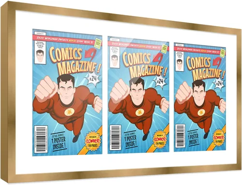 Vista 87 de Poster Palooza Marco de cómic con paspartú para 1 cómic de la Edad de Bronce publicado entre 1970 y 1985, marco de cómic negro para cómic de 7.25 x