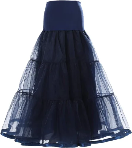 Vista 9 de Enaguas largas hasta el tobillo para mujer, tallas grandes, para boda, falda de crinolina para baile de graduación, vestido de novia de noche
