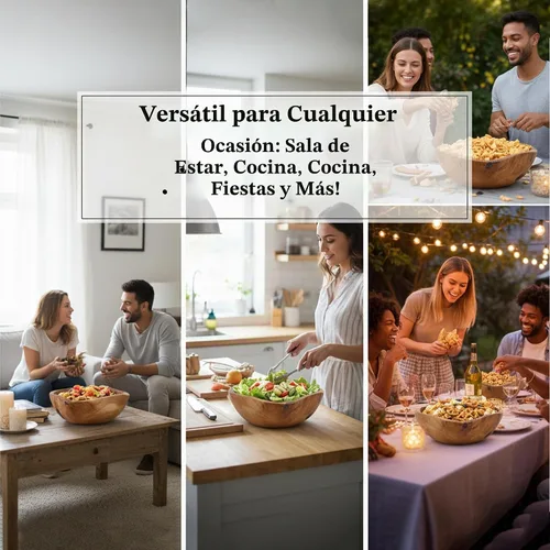 Vista 4 de Cuenco de madera (12 a 14 pulgadas), cuencos de raíz naturales hechos a mano, cuencos de ensalada de frutas, cuencos de madera creativos, cada pieza