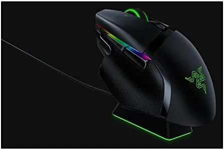 Vista 4 de Razer Basilisk Ultimate Hyperspeed Mouse inalámbrico para juegos de 20 K DPI sensor óptico Chroma RGB 11 botones programables incluye base de carga