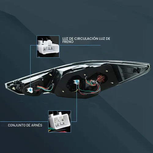 Vista 6 de VLAND Conjunto de luces traseras para Hyundai Sonata 6ª generación 2011-2014, Plug-and-play, rojo y ahumado