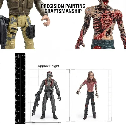 Vista 2 de Juego de 12 figuras de acción, figuras de soldado de la fuerza especial, figuras de acción de lucha con zombi muertos y mercenarios para niños