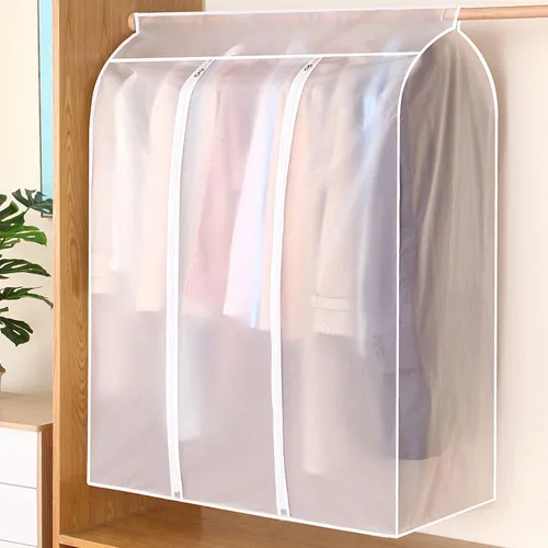 Vista 2 de 2 fundas para perchero de 50 pulgadas, a prueba de polvo, impermeables, para colgar ropa, bolsa de almacenamiento de ropa con cremallera