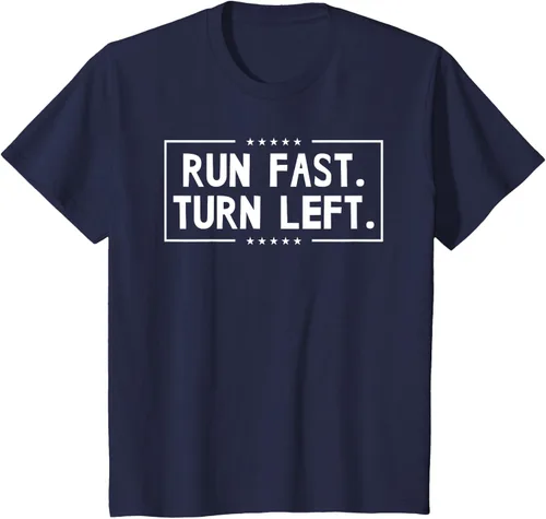 Vista 52 de Run Fast Turn Left - Camiseta para correr de pista y campo