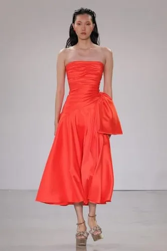 Vista 6 de Badgley Mischka El vestido sin tirantes fruncido perfecto