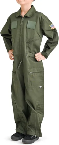 Vista 3 de Trendy Apparel Shop Uniforme de piloto estadounidense para niños con parche de gancho y bucle