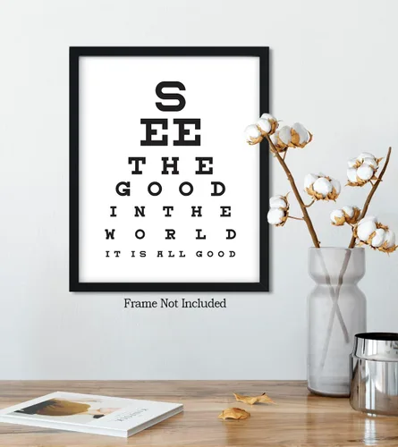 Vista 5 de See The Good In The World - Impresión artística de pared con cita motivacional, impresión de decoración de pared, póster o lienzo para oficina