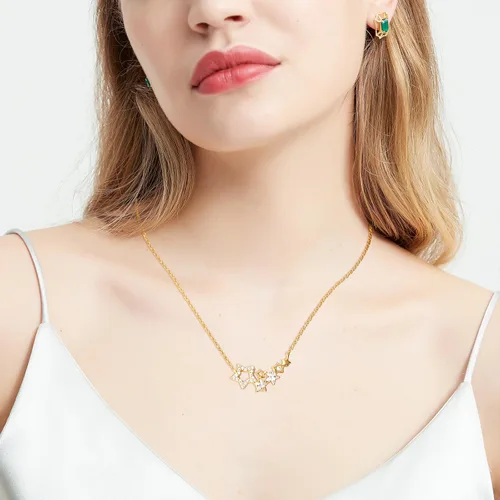Vista 4 de Star Gold Necklaces for Women Trendy Dainty Gold Pendant Necklace CZ Diamond Necklace 14K Gold Plated Necklaces Adjustable Women Chain Necklaces for