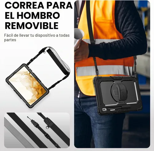 Vista 6 de Timecity - Funda para tablet Samsung Galaxy Tab S7 FE de 12,4 pulgadas, S7 y S8 Plus Funda protectora para tableta con protector de pantalla