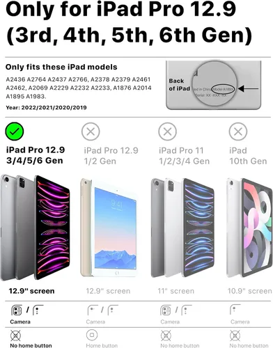 Vista 2 de Cooper Dynamo - Funda para iPad Pro 12.9 de 12.9 de 6ª generación (2022), también se adapta a 5ª-4ª-3ª generación (2021, 2020, 2018), espuma