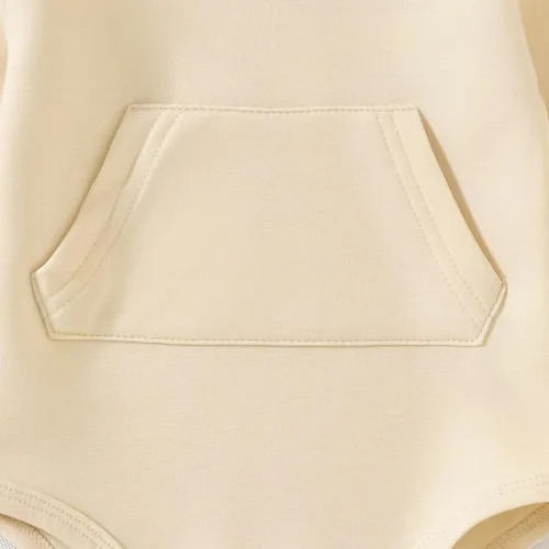 Vista 3 de Aalizzwell Conjunto de sudadera con capucha de invierno para bebé infantil Albaricoque