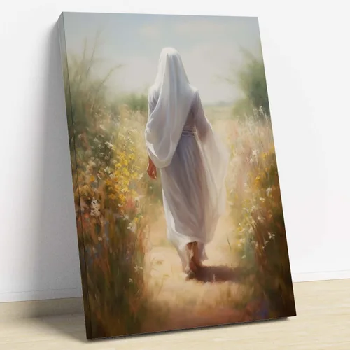 Vista 19 de Arte de pared de acuarela de Jesús, pintura en lienzo cristiano, imágenes de las Escrituras, decoración de pared, póster con versículos bíblicos