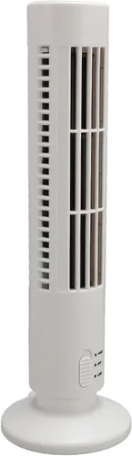 Vista 8 de Tower Fan Portable Fan Table USB Bladeless Quiet Cooling [Brand] Compact Tower Design 2 Speeds for Home Bedroom Desktop Side Table (White)