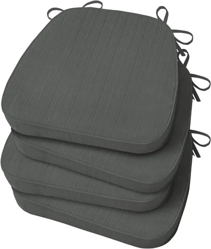 Vista 16 de Basic Beyond Cojines para sillas de comedor, 4 unidades, cojines para sillas de cocina en forma de D con lazos, juego de 4, cojines de asiento