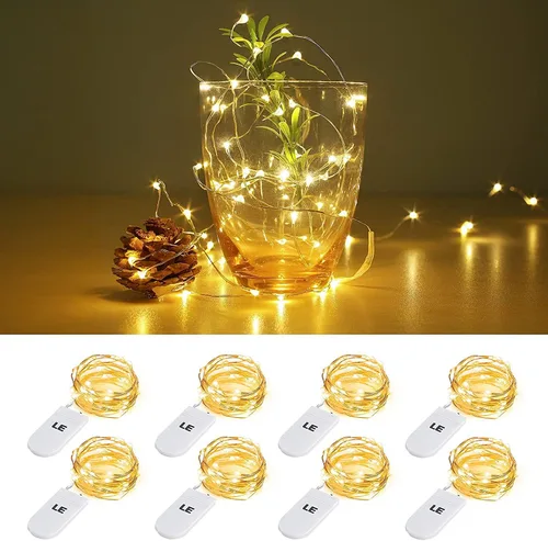 Vista 7 de Lighting EVER - Guirnalda de luces de hadas que funcionan con pilas, 20 miniluces LED, impermeables, pequeñas luces de duende para frascos