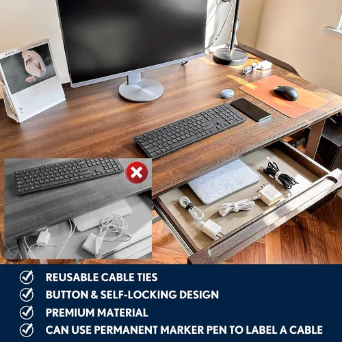 Vista 5 de PZOZ Bridas magnéticas reutilizables para cables, organizador de cables de silicona elástica, soporte de gestión de correas para iPhone, cargador