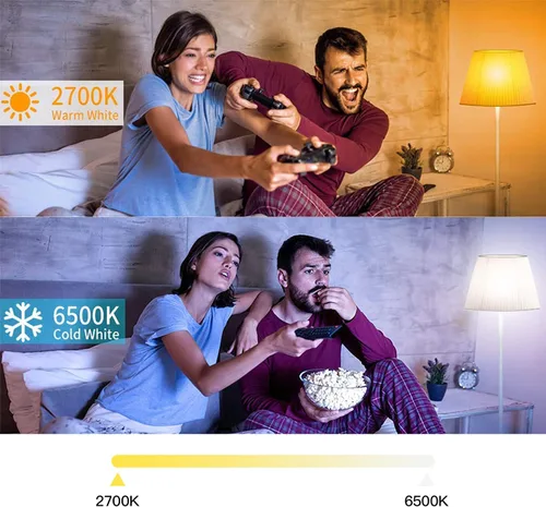 Vista 6 de Las bombillas inteligentes funcionan con Apple HomeKit, 16 millones de colores DIY GRBCW, bombilla LED WiFi, multicolor, WiFi y Blutoth, compatibles