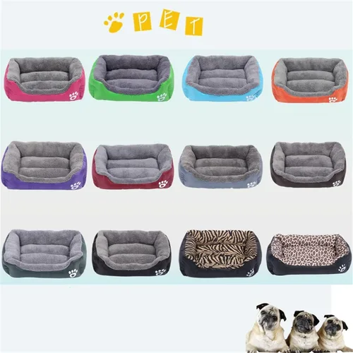 Vista 6 de Camas para perros pequeños, medianos y grandes, cama rectangular para mascotas, lavable, con estampado de leopardo, tamaño S