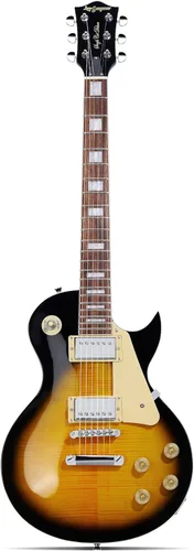 Vista 9 de Leo Jaymz Guitarra eléctrica serie SC - Cuerpo de caoba, diapasón de laurel, humbuckers duales, puente Tune-O-Matic, cuello C, afinadores 18:1