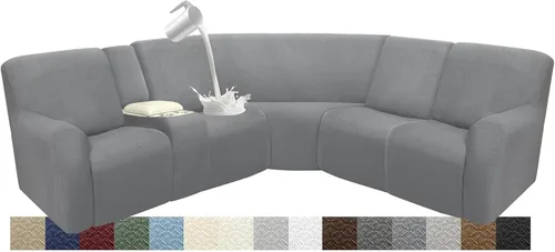 Vista 69 de Fundas impermeables de sofá reclinable modular para sofás reclinables, lavable en forma de L, para perros, fundas elásticas para sofá reclinable