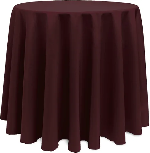 Vista 61 de Ultimate Textile Mantel redondo de lino de poliéster de 132 pulgadas, color rojo festivo