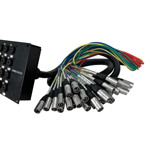 Vista 4 de Seismic Audio - SARMSS-32x1010-32 Canales XLR TRS Combo Splitter Snake Cable - Dos troncos XLR de 10