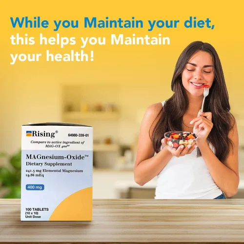 Vista 8 de Rising Pharma - Óxido de magnesio 400 mg - Suplemento dietético de magnesio elemental - 100