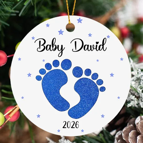 Vista 8 de Adorno de Navidad para bebé de avión, adorno personalizado para bebé niña niño Navidad 2026, regalo para papá recién nacido, mamá recién nacida
