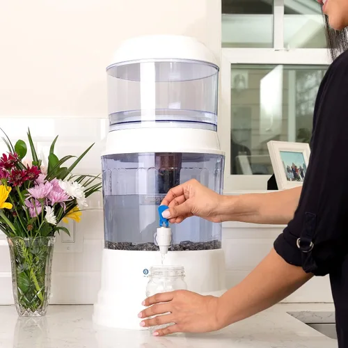 Vista 8 de Santevia Filtro de sistema de agua por gravedad Filtro de agua en casa que hace que el agua sea alcalina y agrega minerales Filtro de cloro