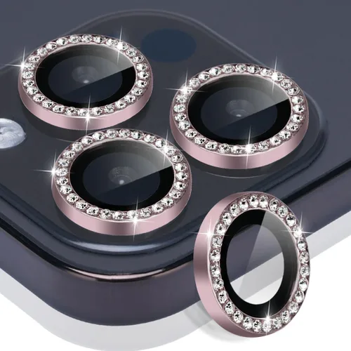 Vista 20 de Protector de lente de cámara para iPhone 15 Pro Max, protector de lente de vidrio templado con anillo de aleación de aluminio, compatible con iPhone