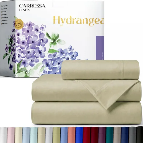 Vista 14 de Carressa Linen - Juego de sábanas 100% algodón de 600 hilos