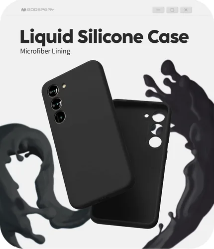 Vista 2 de GOOSPERY Funda de silicona líquida compatible con Samsung Galaxy S23, suave al tacto, protección de cuerpo completo, a prueba de golpes, con forro